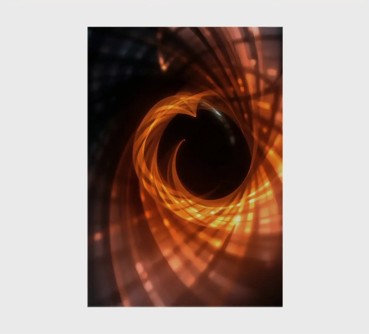 Swirling patterns of orange and black create an abstract art notebook by DesignDoodle