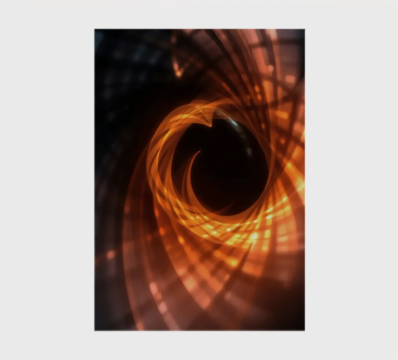 Swirling patterns of orange and black create an abstract art notebook by DesignDoodle