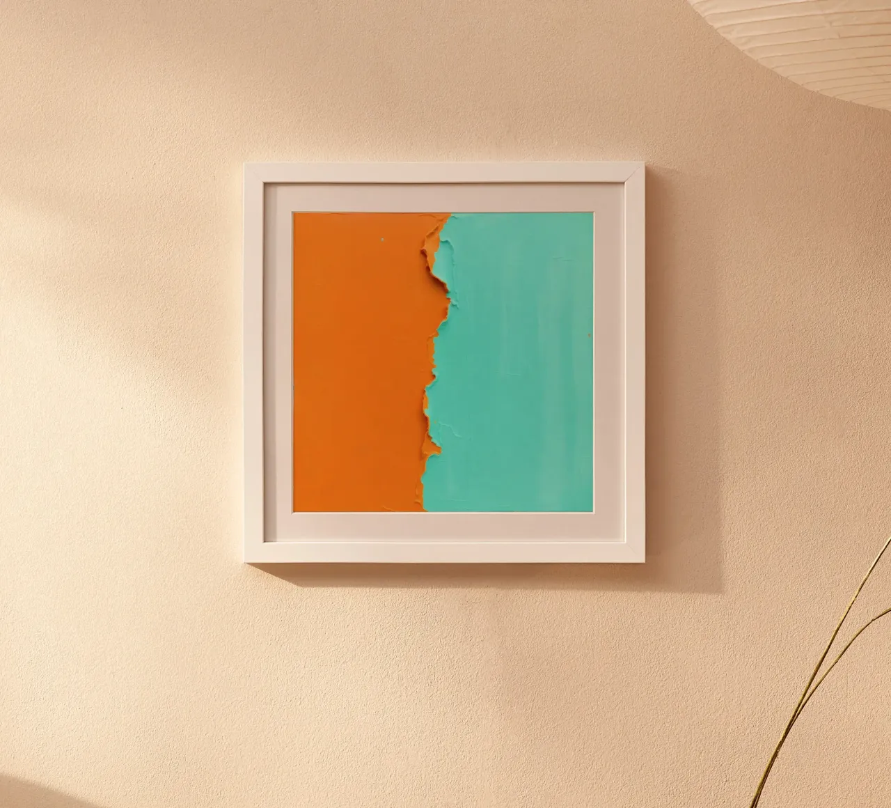 split of orange and turquoise paint hahnemühle by DesignDoodle