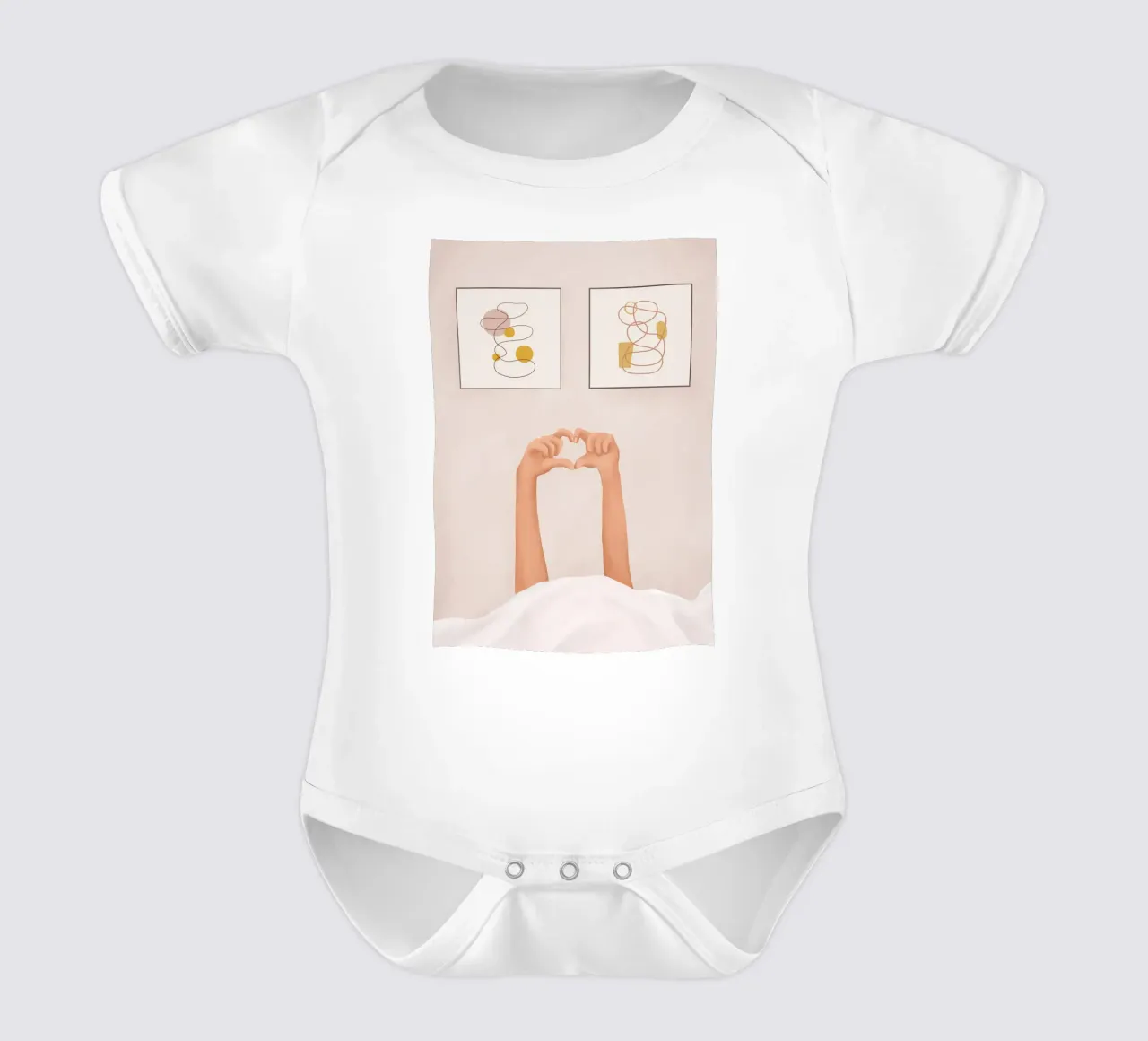 Hand Heart body neonato maniche corte da Flow Line