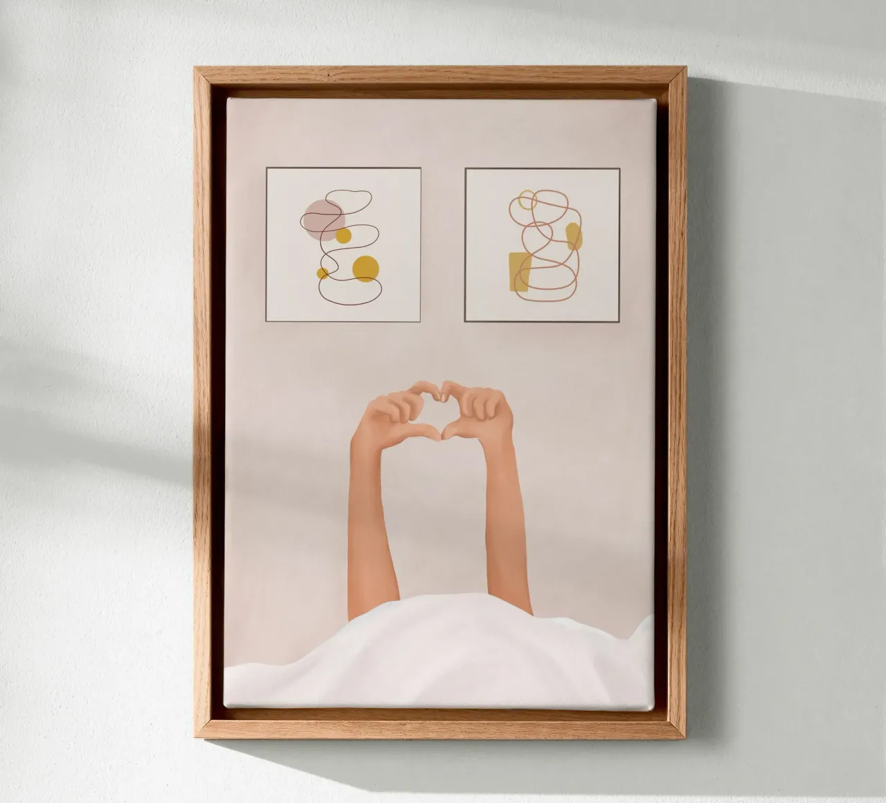 Hand Heart tela con Cornice a cassetta da Flow Line