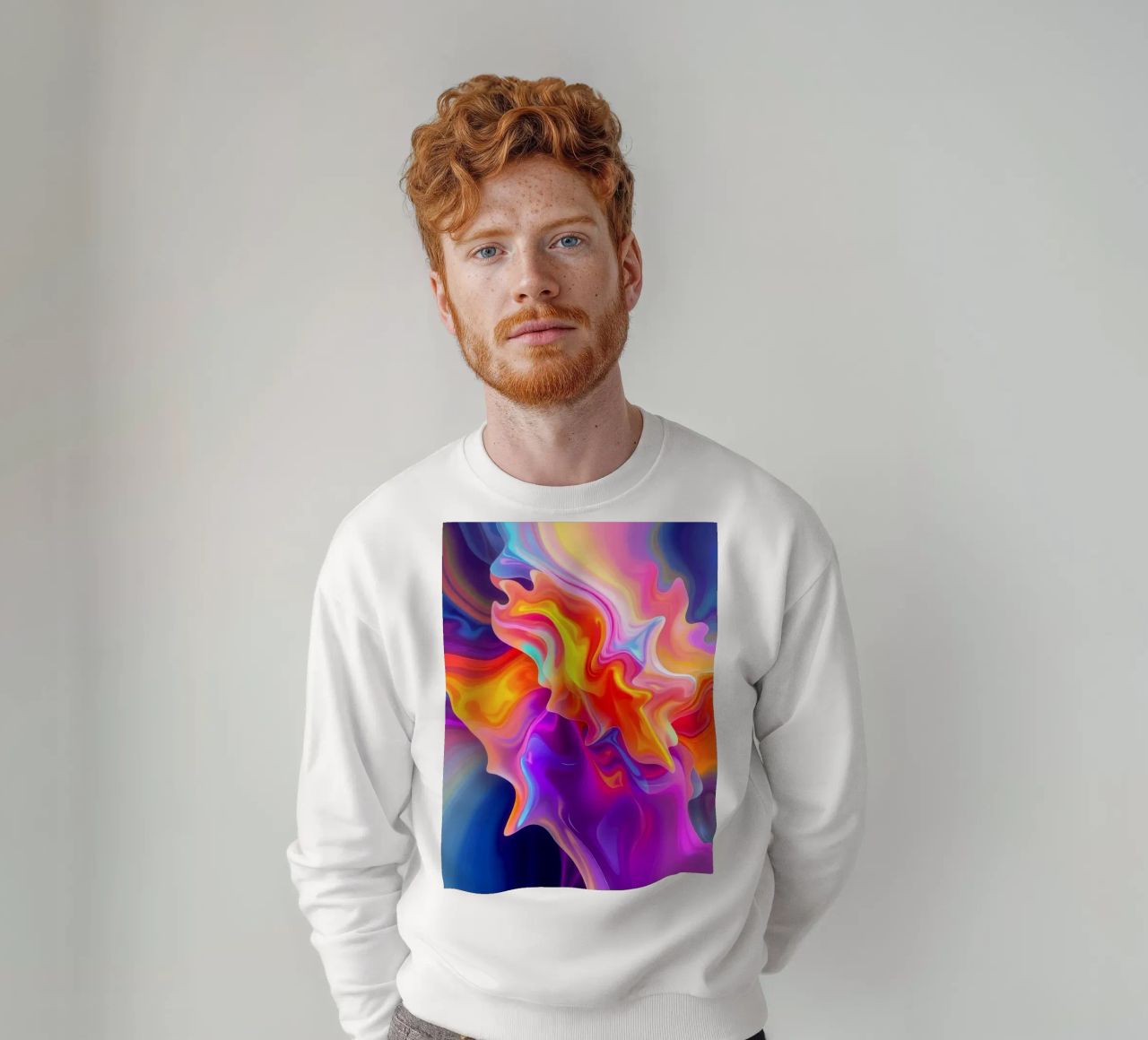 abstract art showcasing vivid swirls and flowing patterns sweatshirt by DesignDoodle