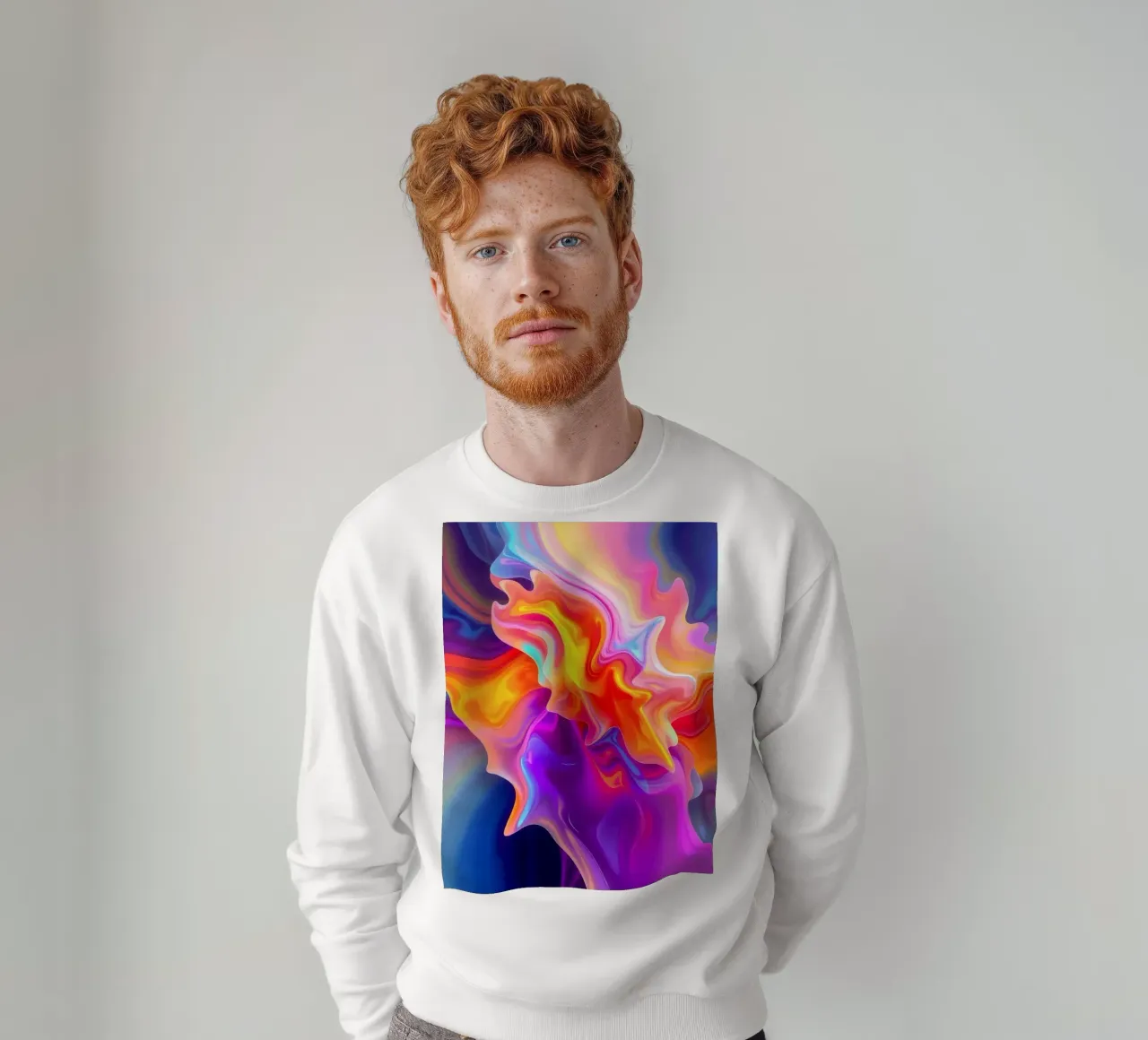 abstrakte Kunst mit lebhaften Wirbeln und fließenden Mustern Sweatshirt von DesignDoodle