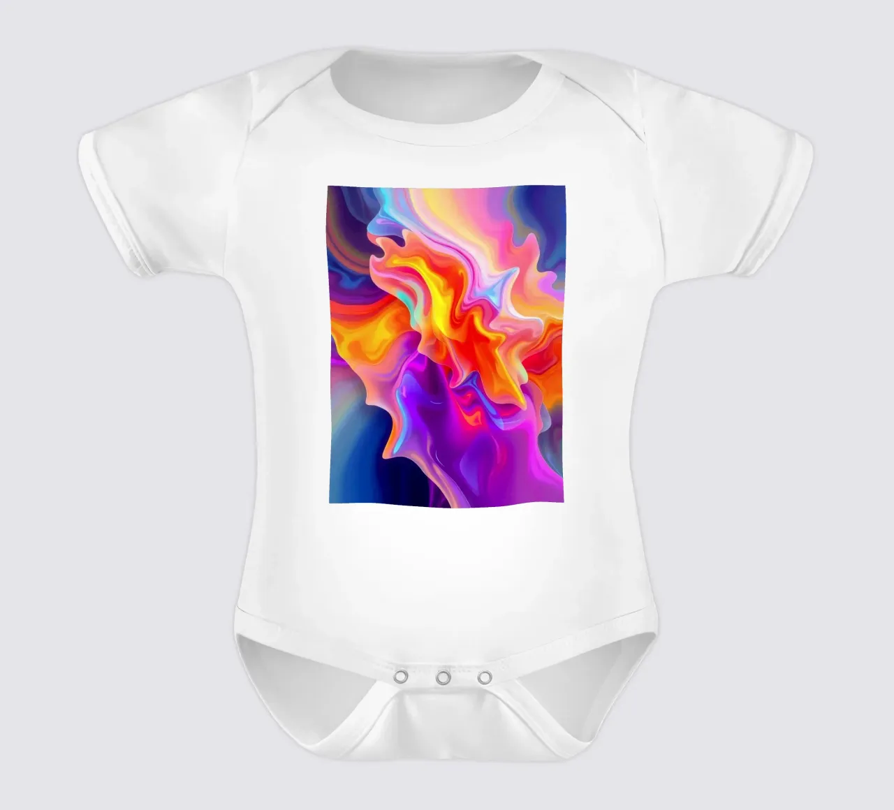 abstract art showcasing vivid swirls and flowing patterns short-sleeve baby romper by DesignDoodle