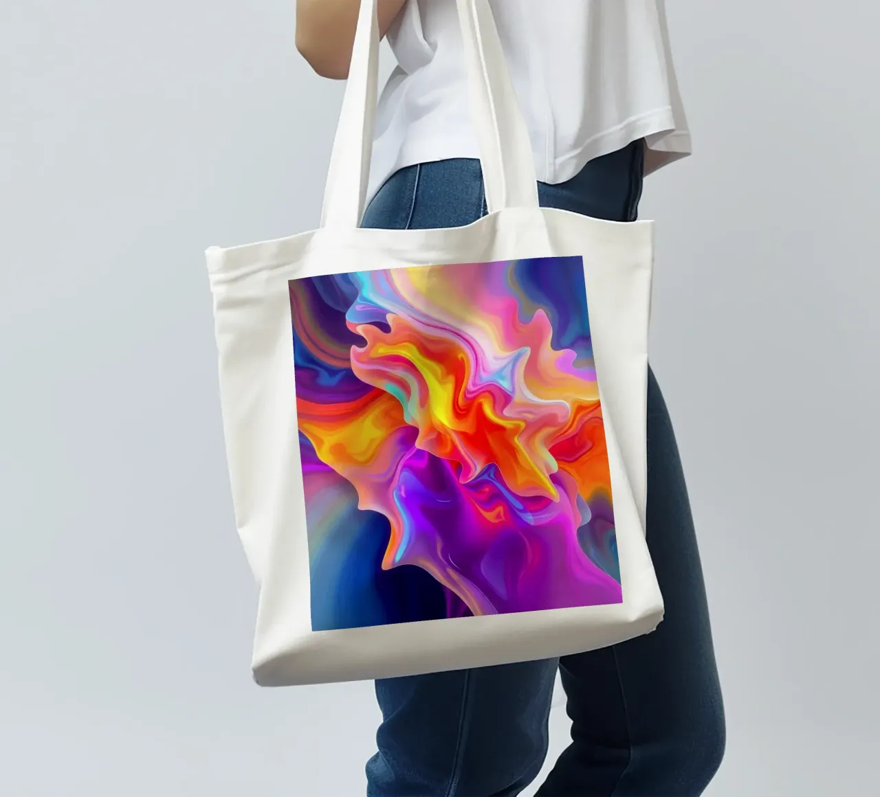 abstract art showcasing vivid swirls and flowing patterns tote bag by DesignDoodle