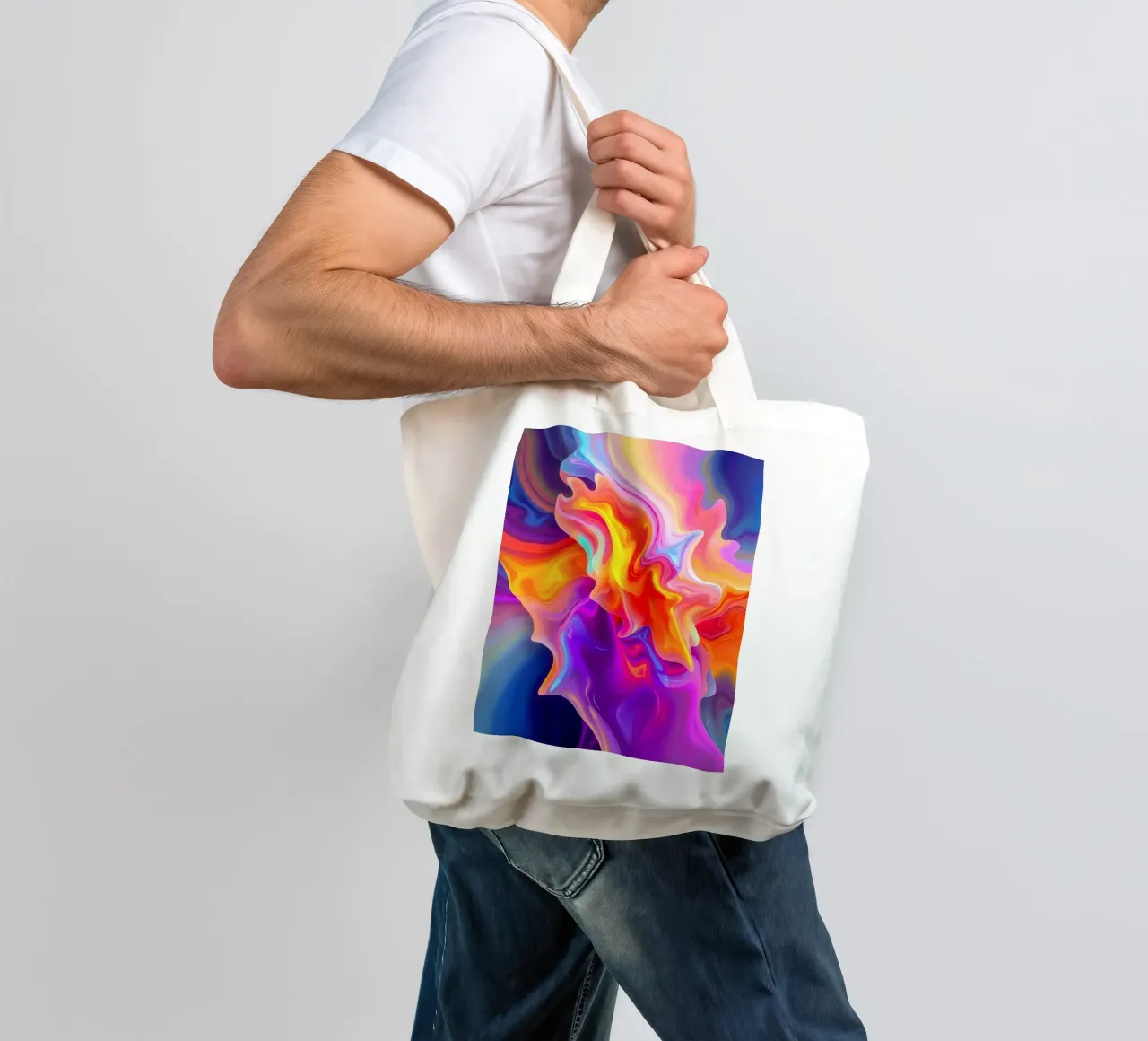 abstract art showcasing vivid swirls and flowing patterns tote bag by DesignDoodle