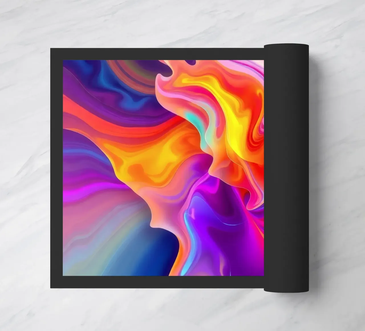 abstract art showcasing vivid swirls and flowing patterns doormat by DesignDoodle