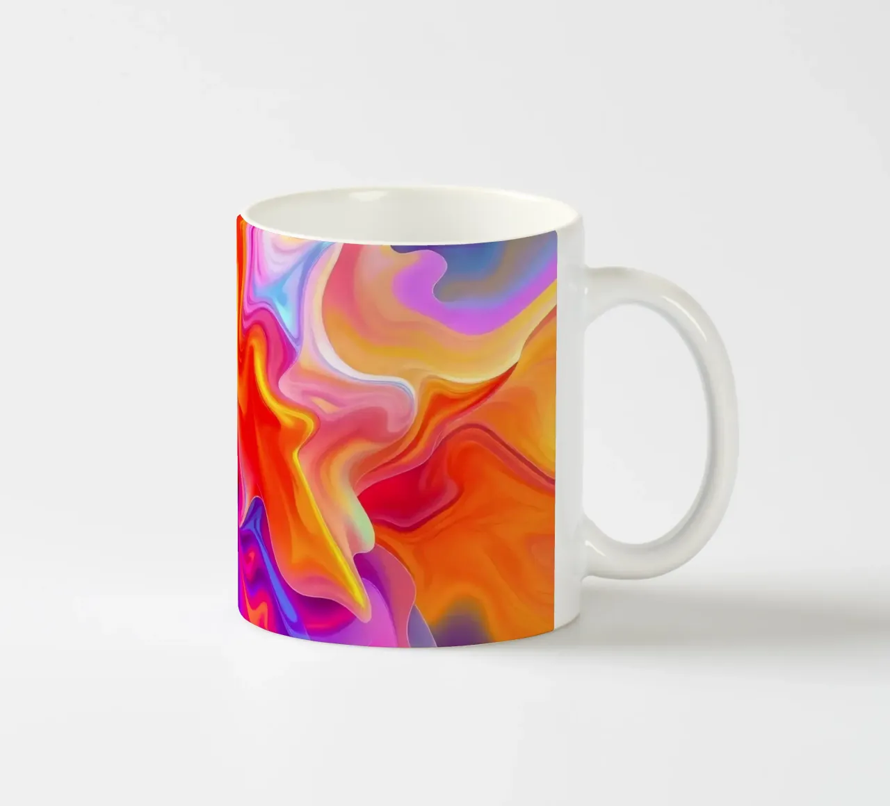 abstract art showcasing vivid swirls and flowing patterns ceramic mug by DesignDoodle