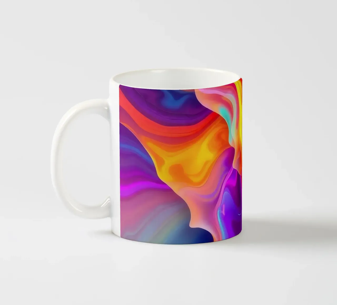 abstract art showcasing vivid swirls and flowing patterns ceramic mug by DesignDoodle