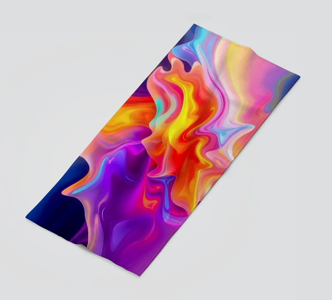 abstract art showcasing vivid swirls and flowing patterns beach towel by DesignDoodle