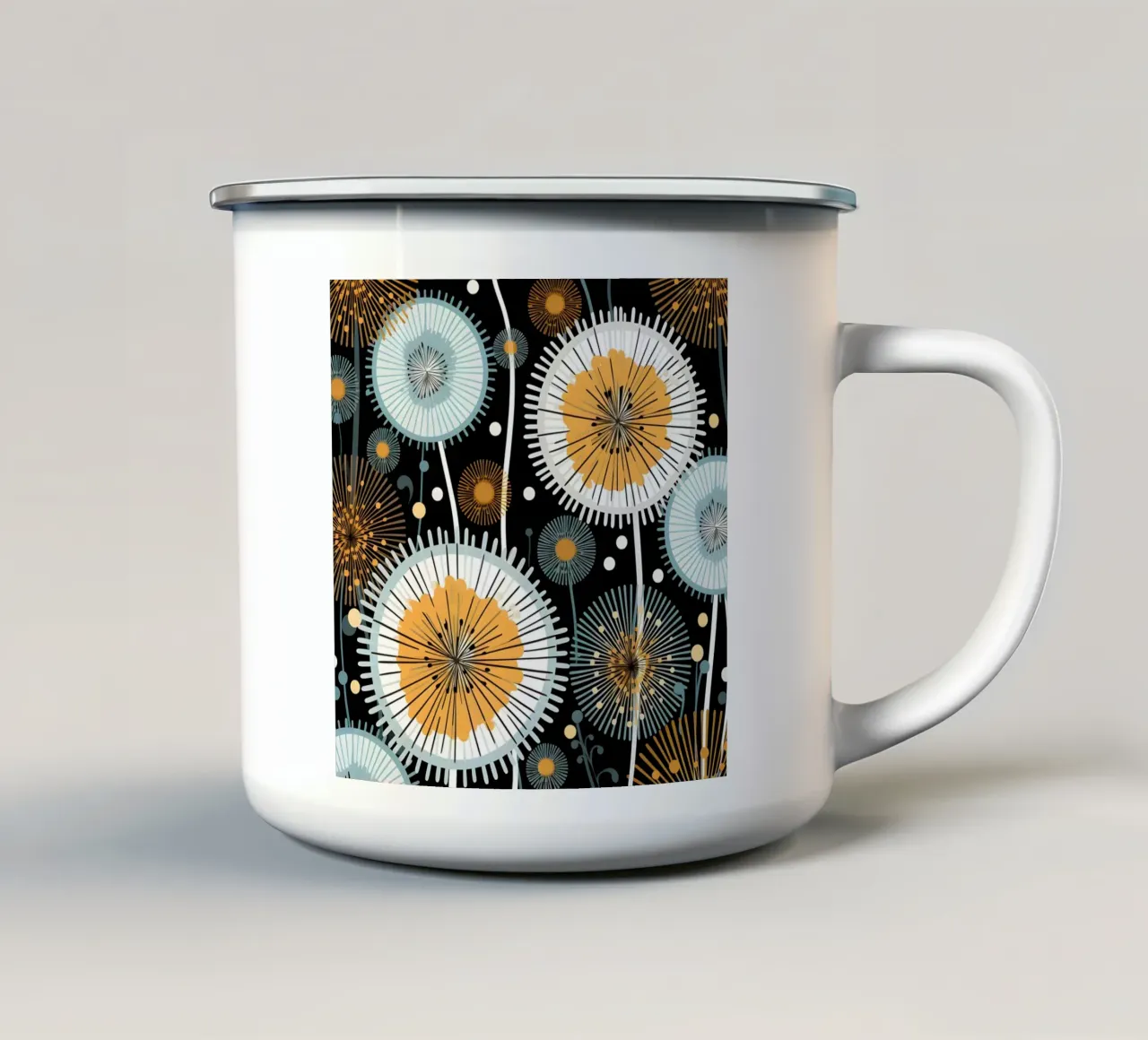 Denti di leone stravaganti tazza in smalto da Botanical Pattern House