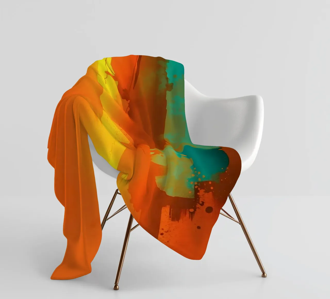 abstract painting with warm & cool colors blending together fleece blanket by DesignDoodle