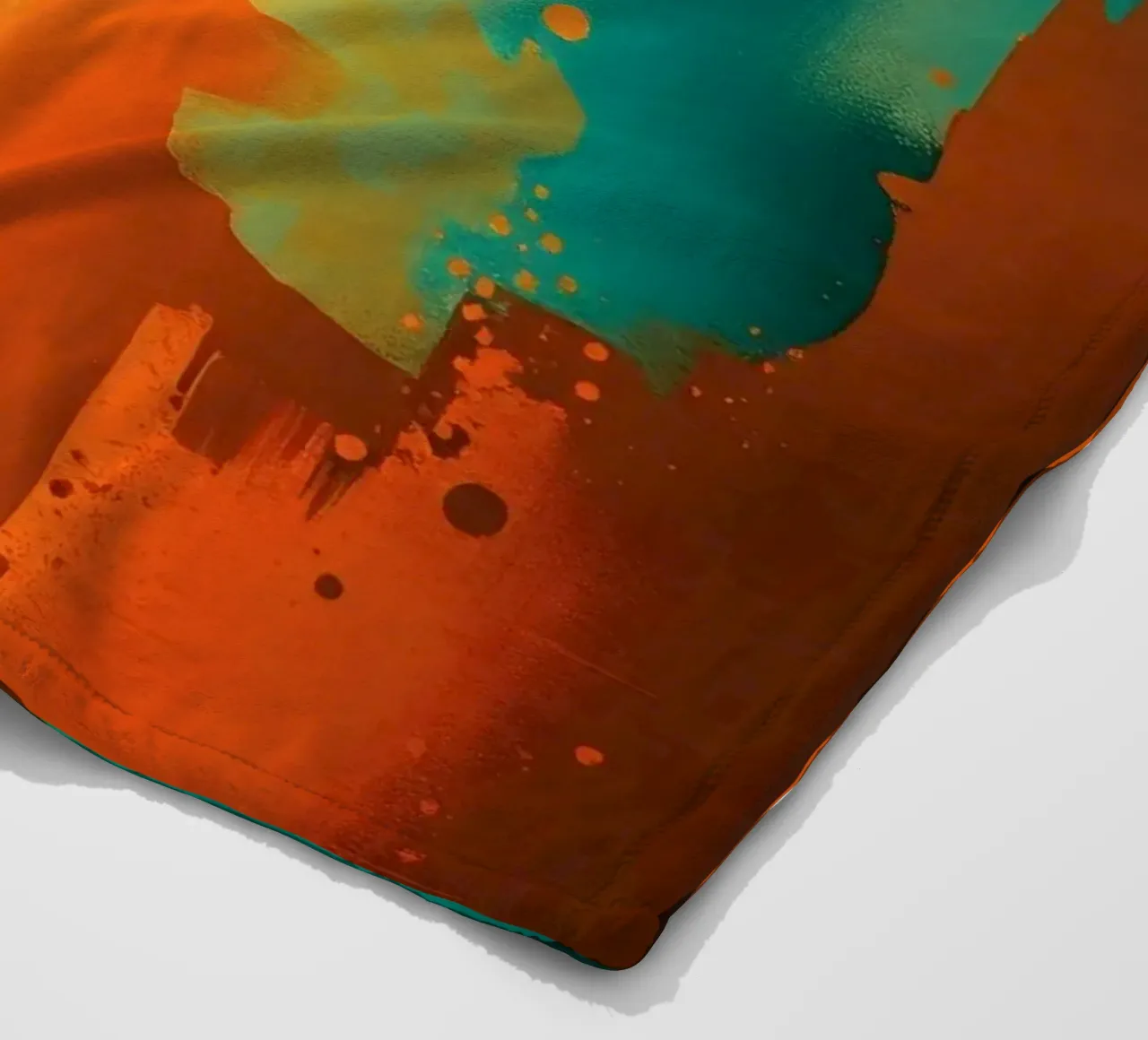abstract painting with warm & cool colors blending together fleece blanket by DesignDoodle