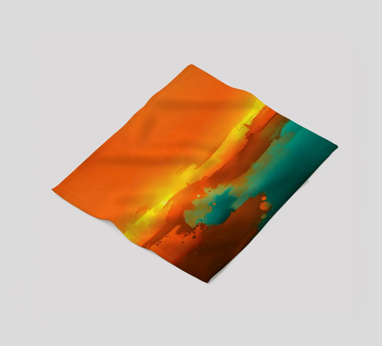 abstract painting with warm & cool colors blending together fleece blanket by DesignDoodle