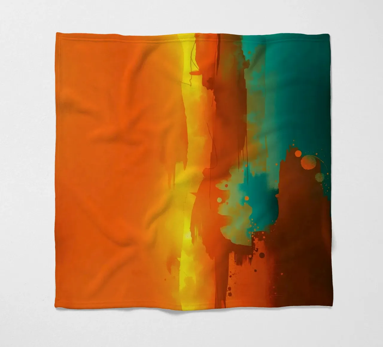abstract painting with warm & cool colors blending together fleece blanket by DesignDoodle