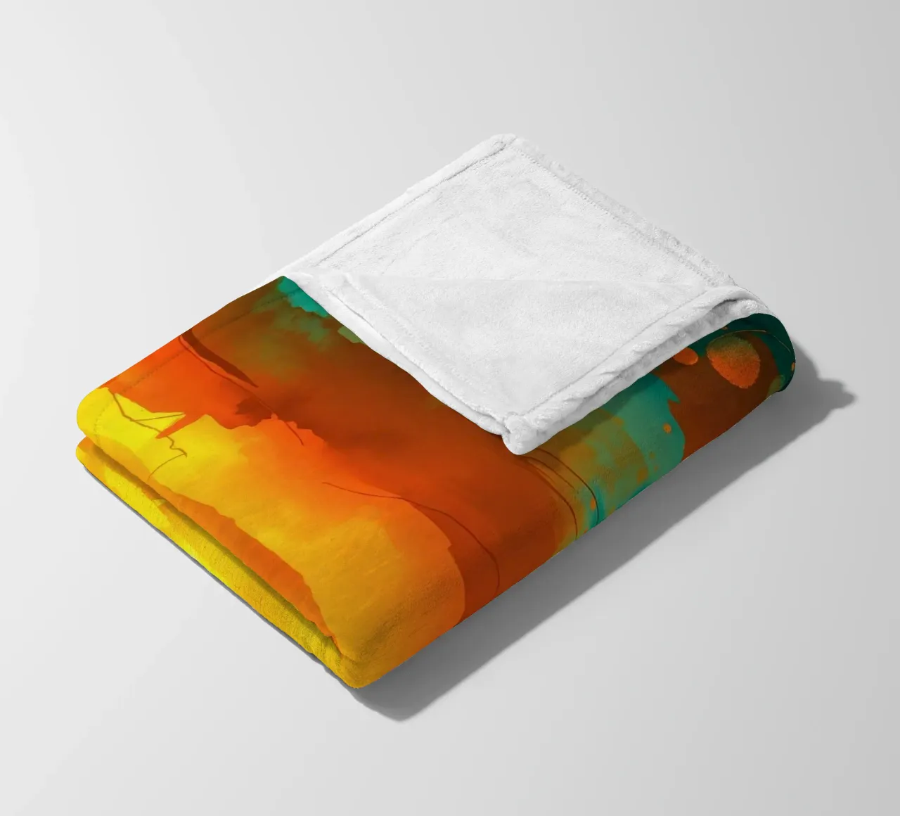 abstract painting with warm & cool colors blending together fleece blanket by DesignDoodle