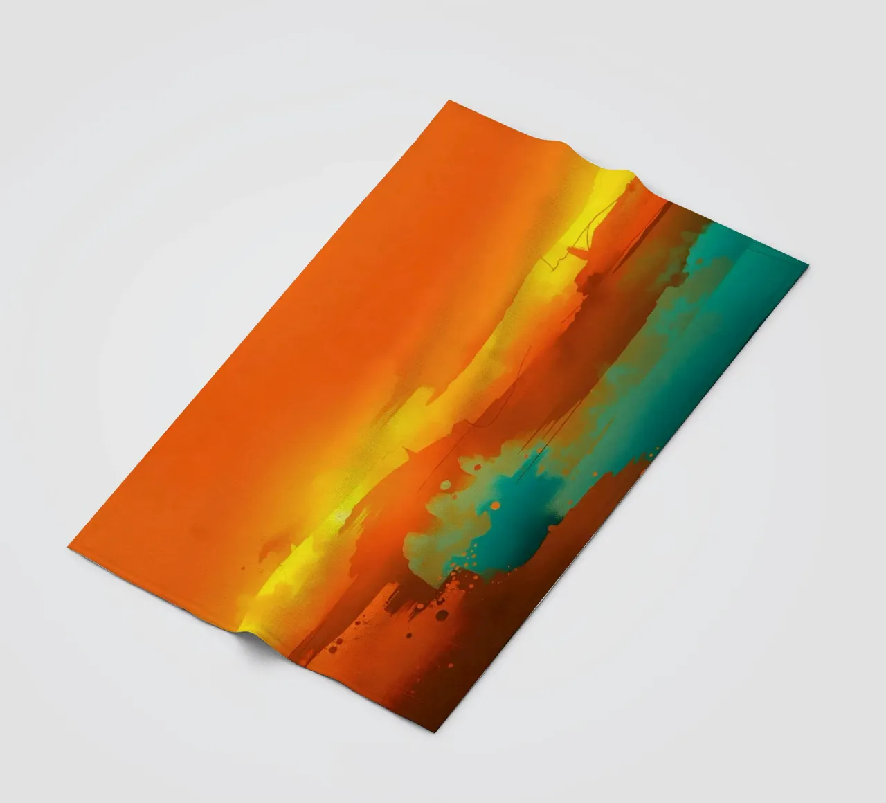 abstract painting with warm & cool colors blending together fleece blanket by DesignDoodle