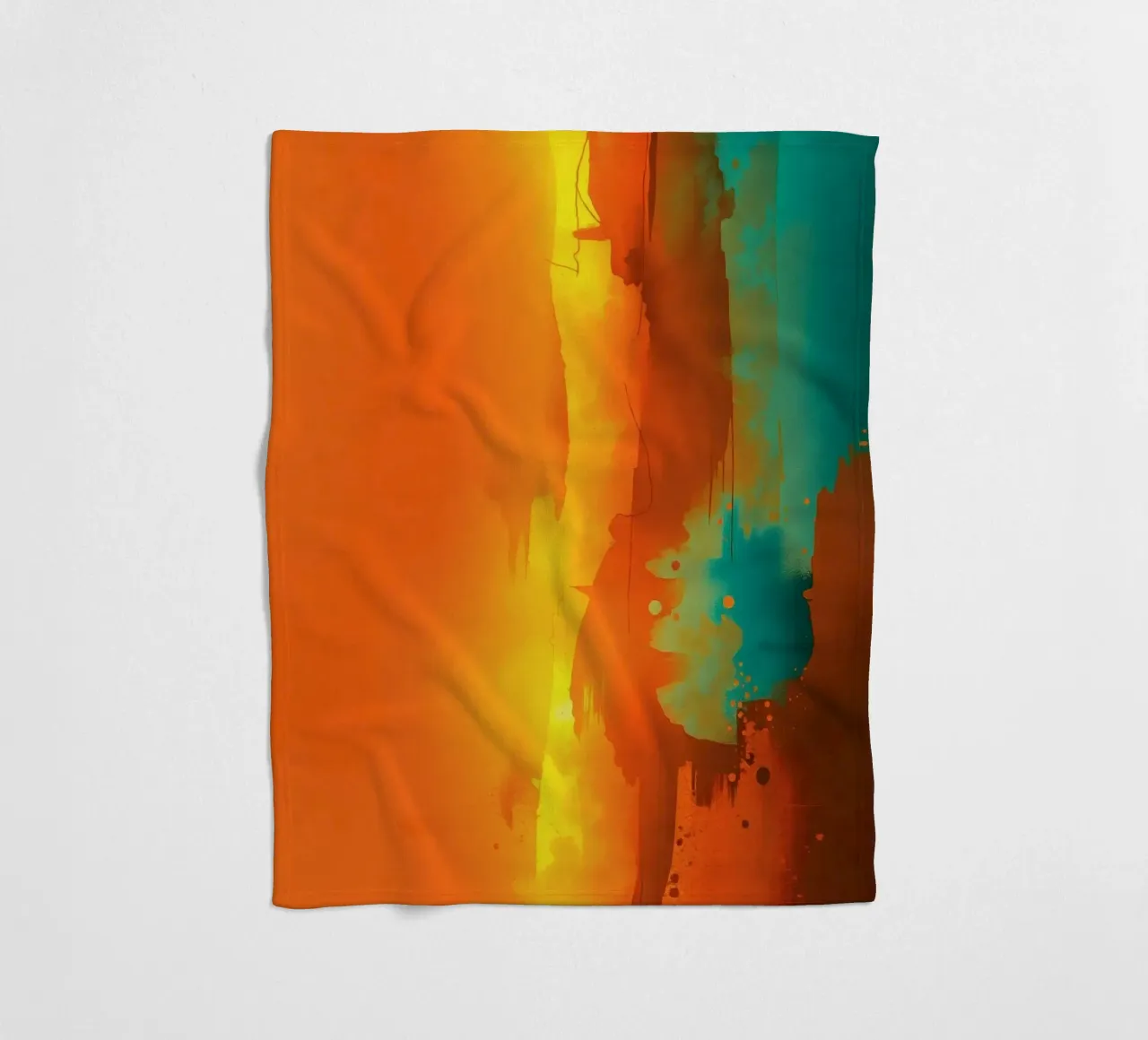 abstract painting with warm & cool colors blending together fleece blanket by DesignDoodle