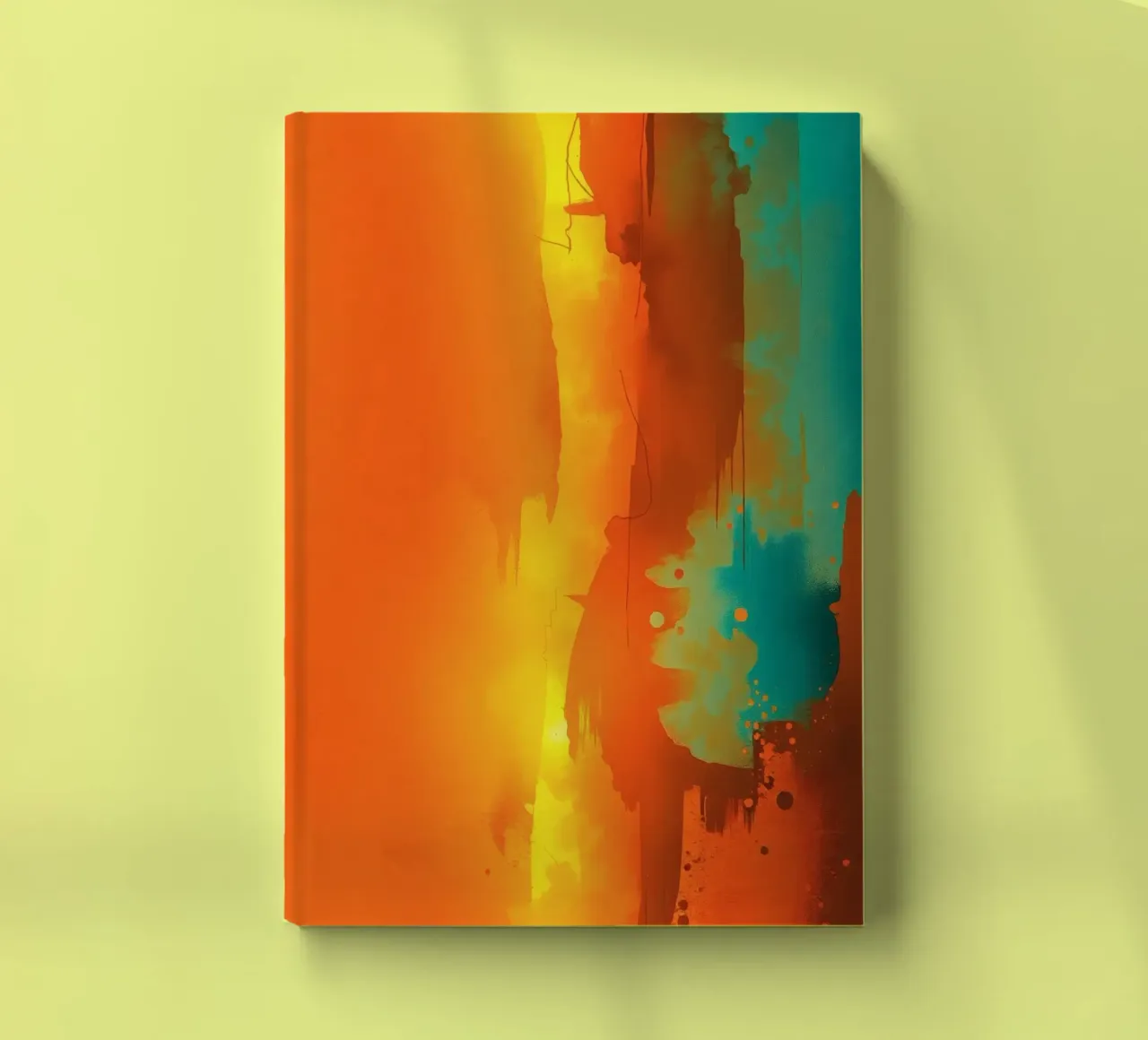 abstract painting with warm & cool colors blending together notebook by DesignDoodle