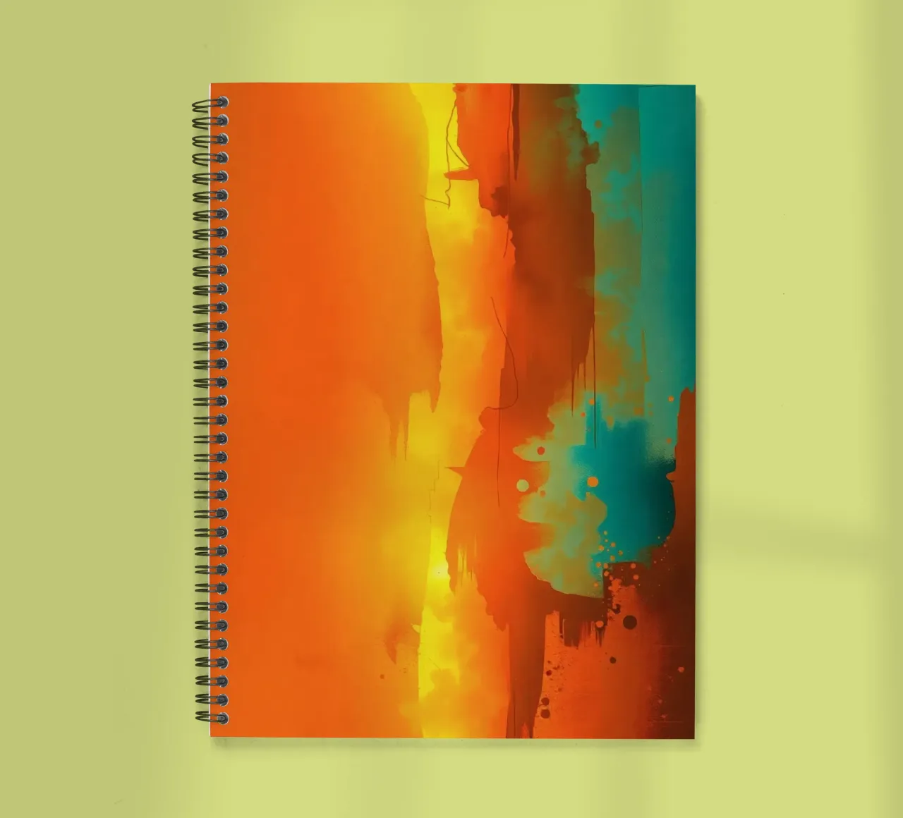 abstract painting with warm & cool colors blending together spiral notebook by DesignDoodle