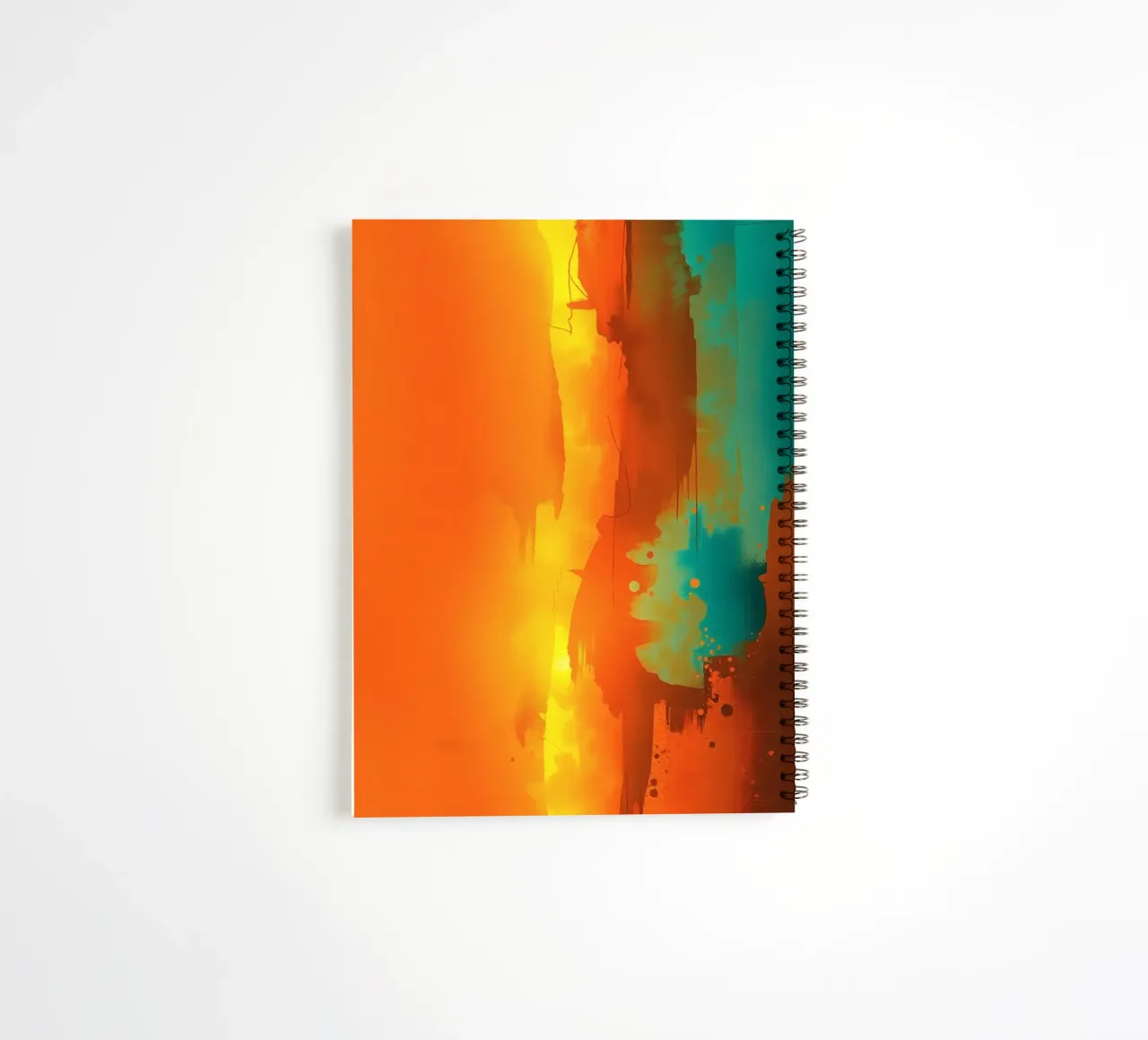 abstract painting with warm & cool colors blending together spiral notebook by DesignDoodle