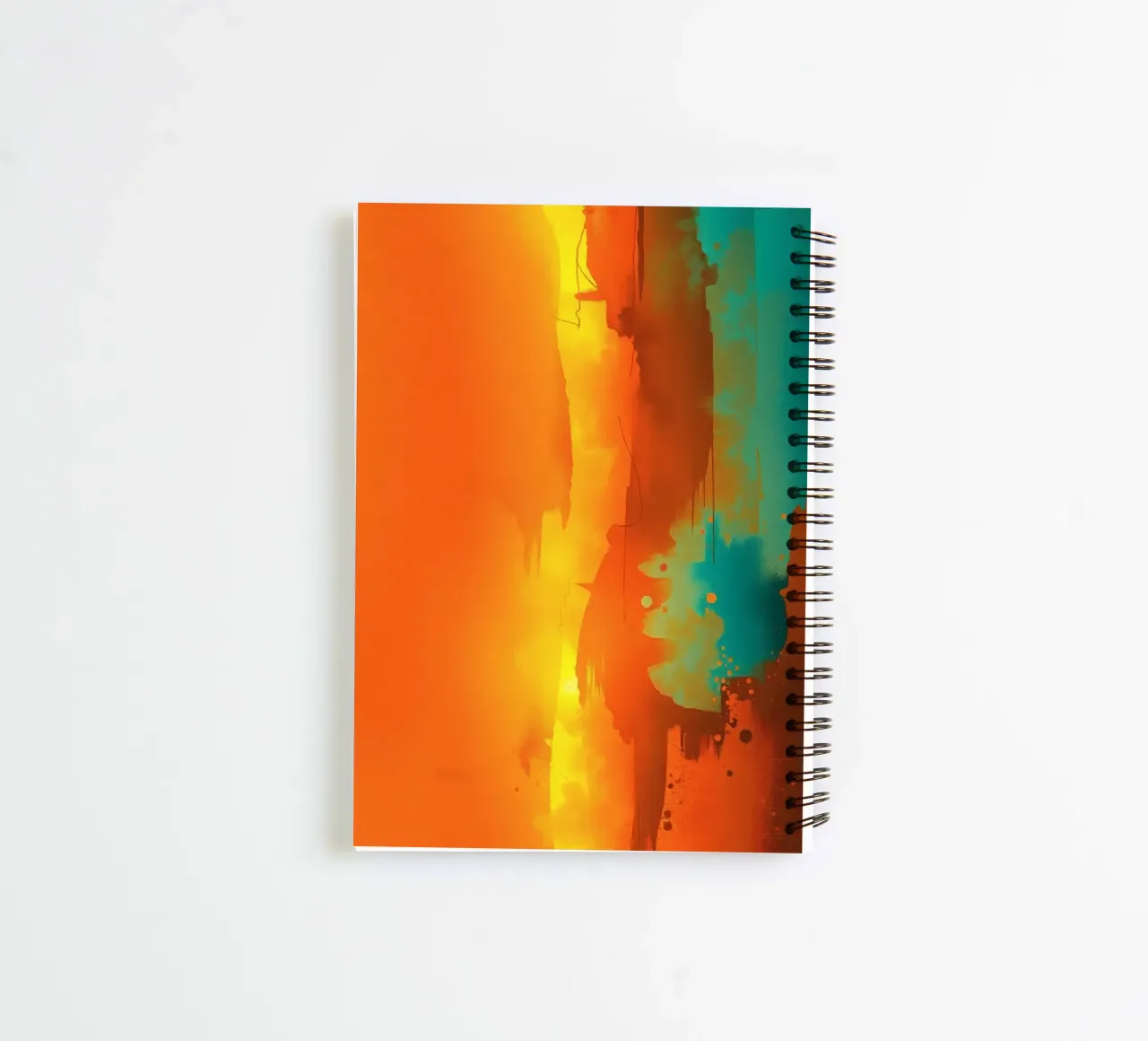 abstract painting with warm & cool colors blending together spiral notebook by DesignDoodle
