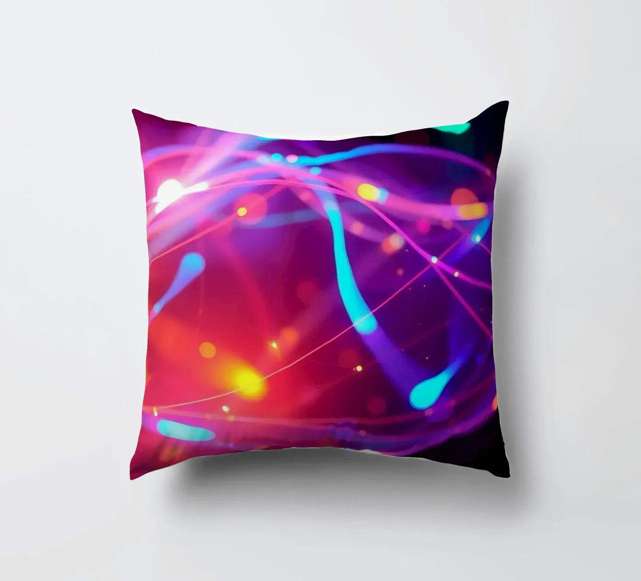 abstract light trails create an energetic atmosphere decorative cushion by DesignDoodle