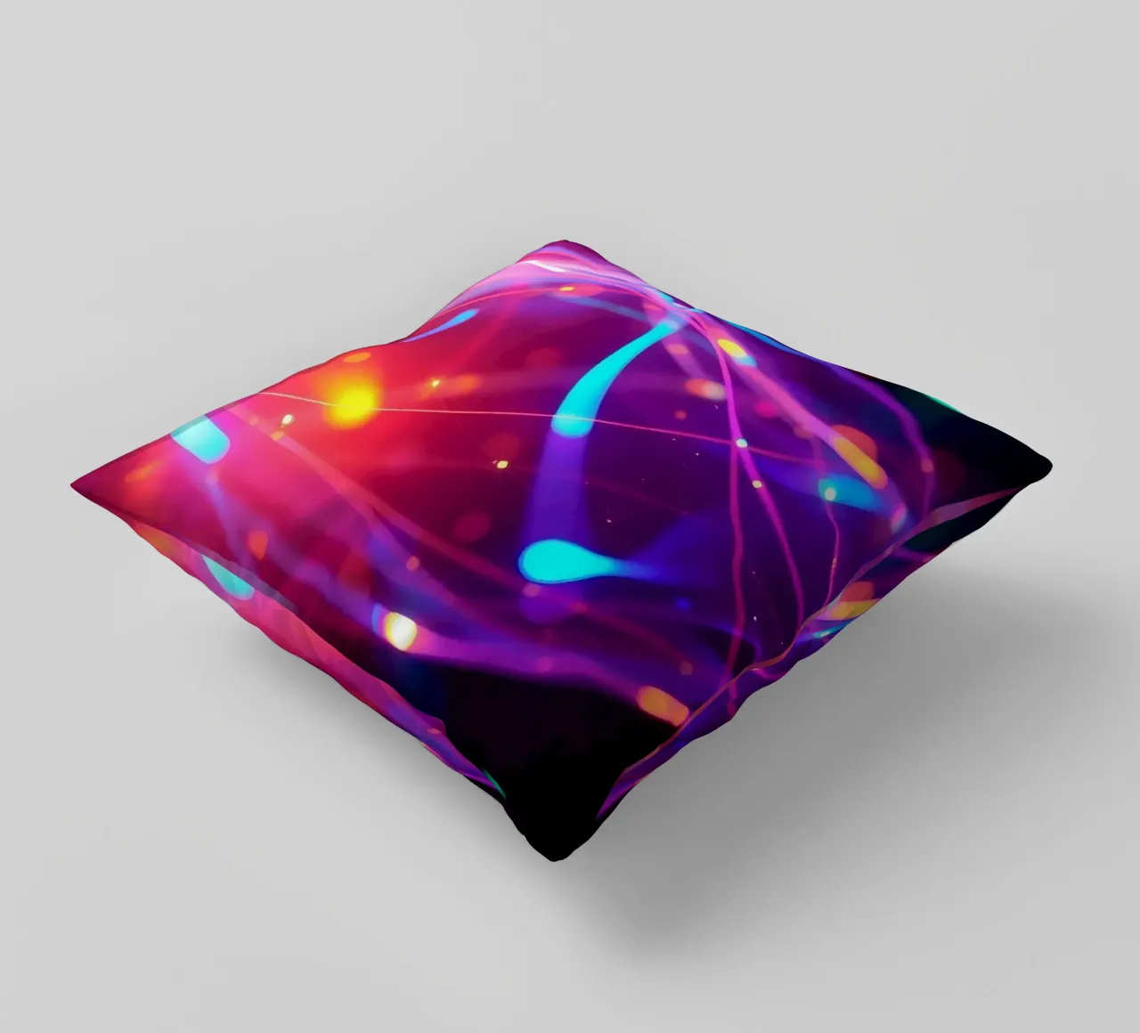 abstract light trails create an energetic atmosphere decorative cushion by DesignDoodle