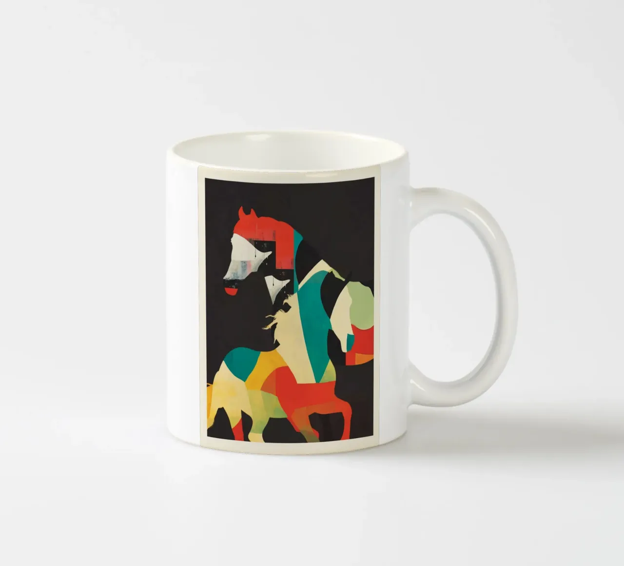 Colorful Abstract Horses 2 tazza in ceramica da cityart