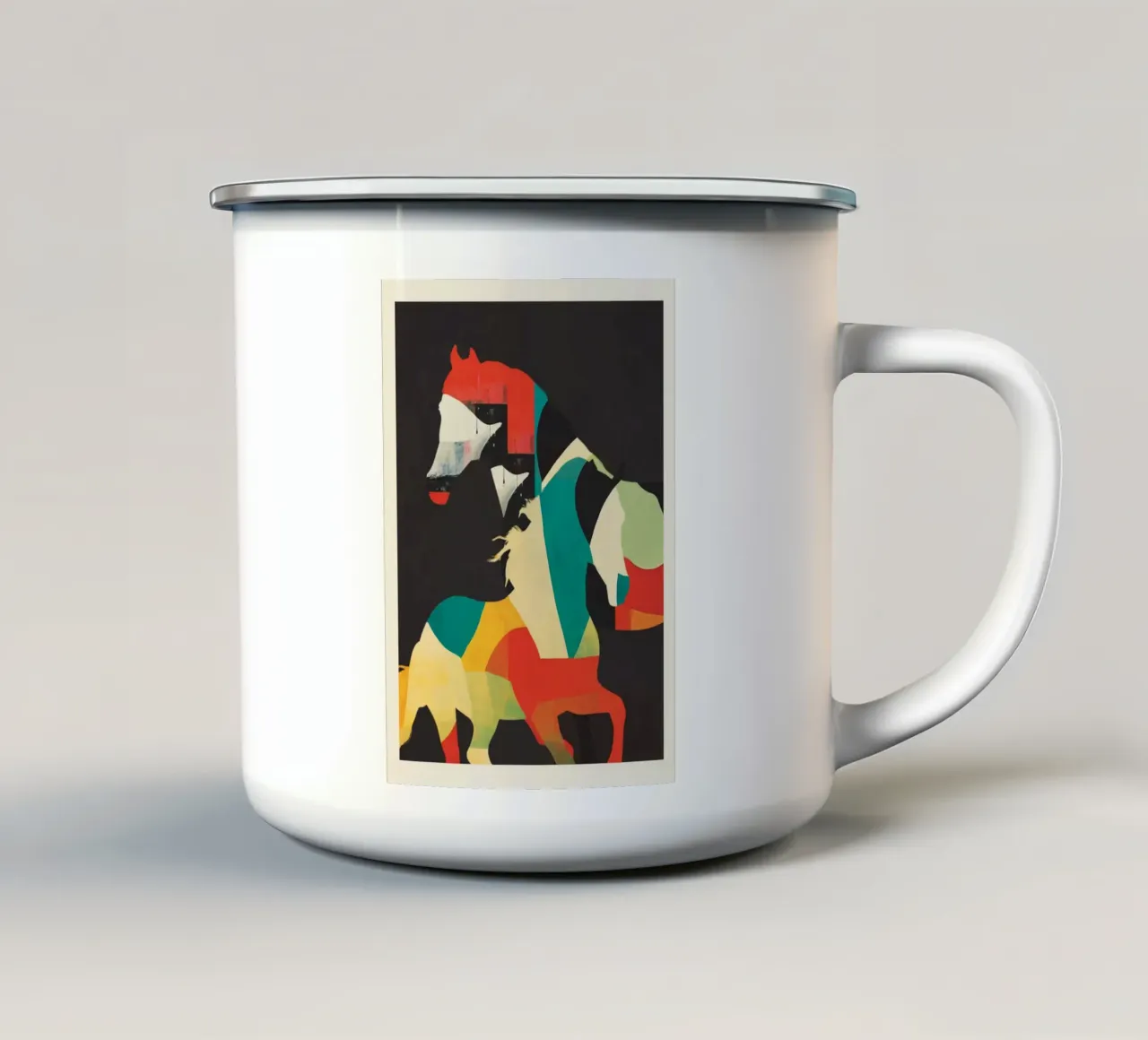 Colorful Abstract Horses 2 tazza in smalto da cityart