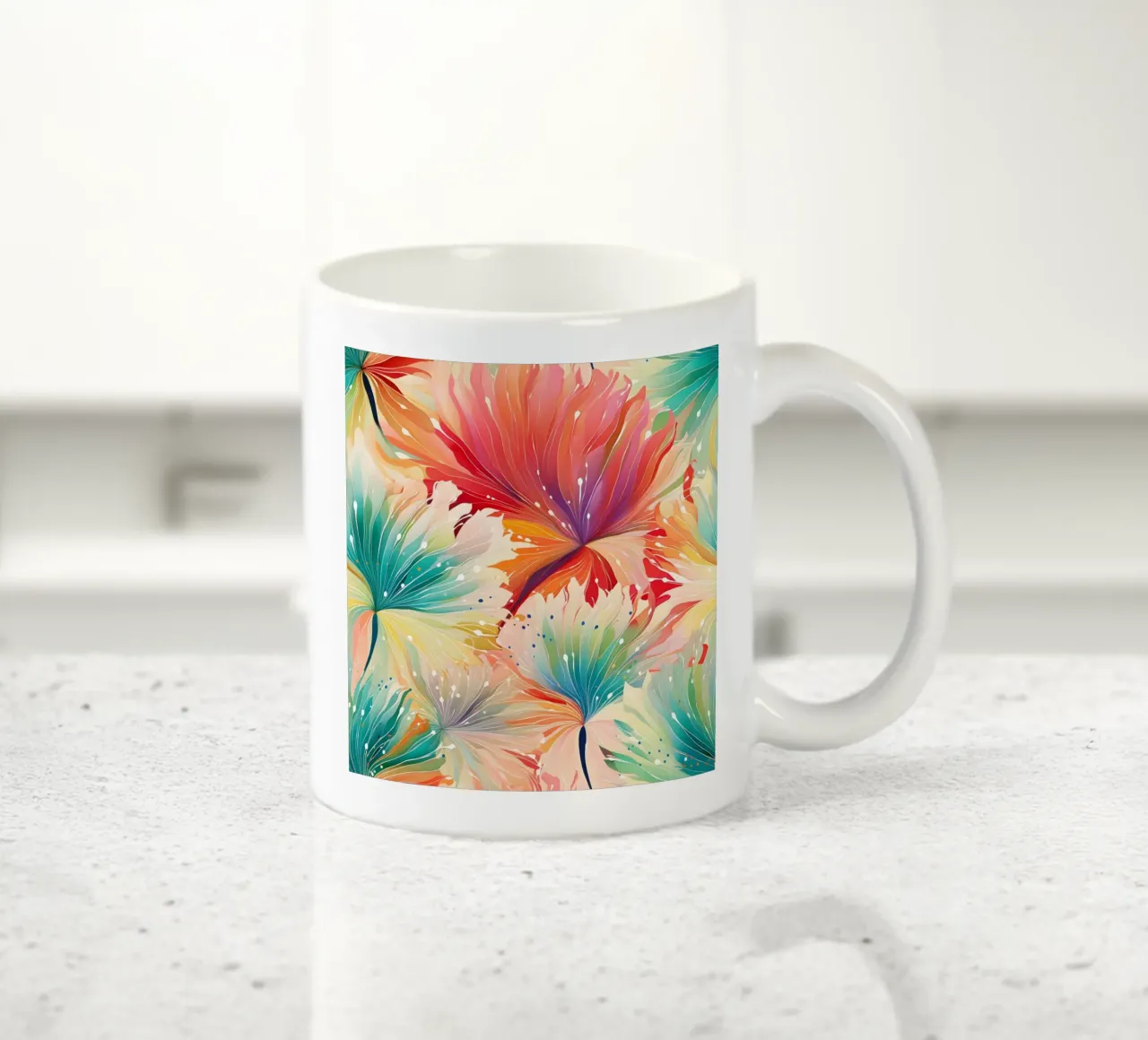 Dente di leone colorato tazza in ceramica da Botanical Pattern House