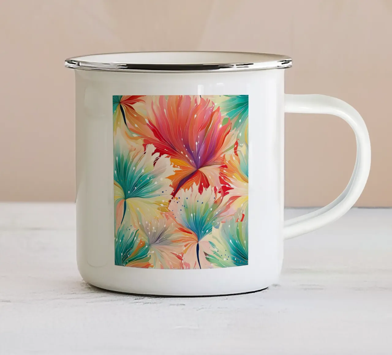 Dente di leone colorato tazza in smalto da Botanical Pattern House