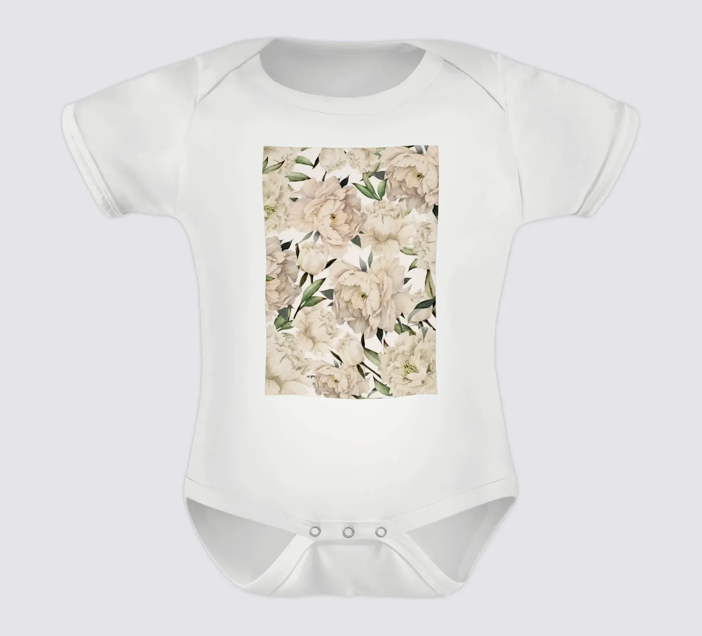 Peonies Pattern body neonato maniche corte da Nadjaa