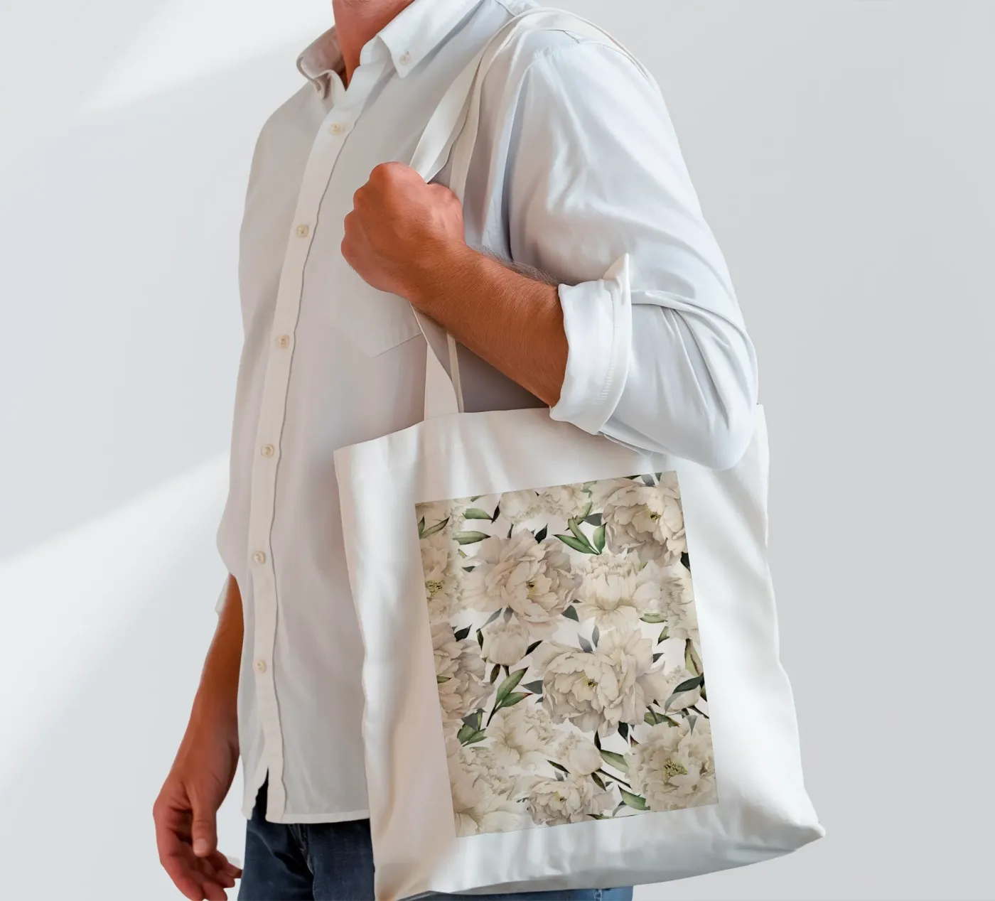 Peonies Pattern tote bag by Nadjaa