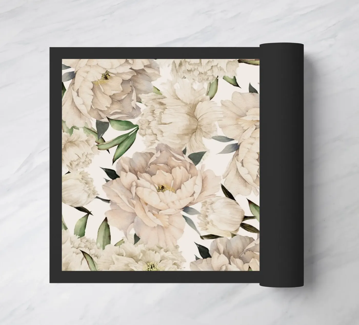 Peonies Pattern doormat by Nadjaa