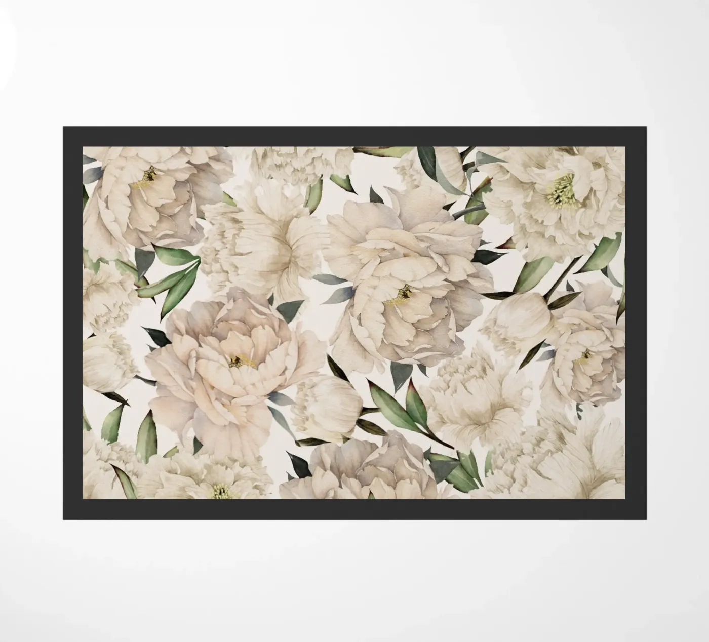 Peonies Pattern doormat by Nadjaa