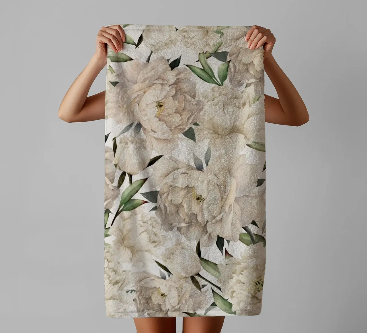 Peonies Pattern towel by Nadjaa