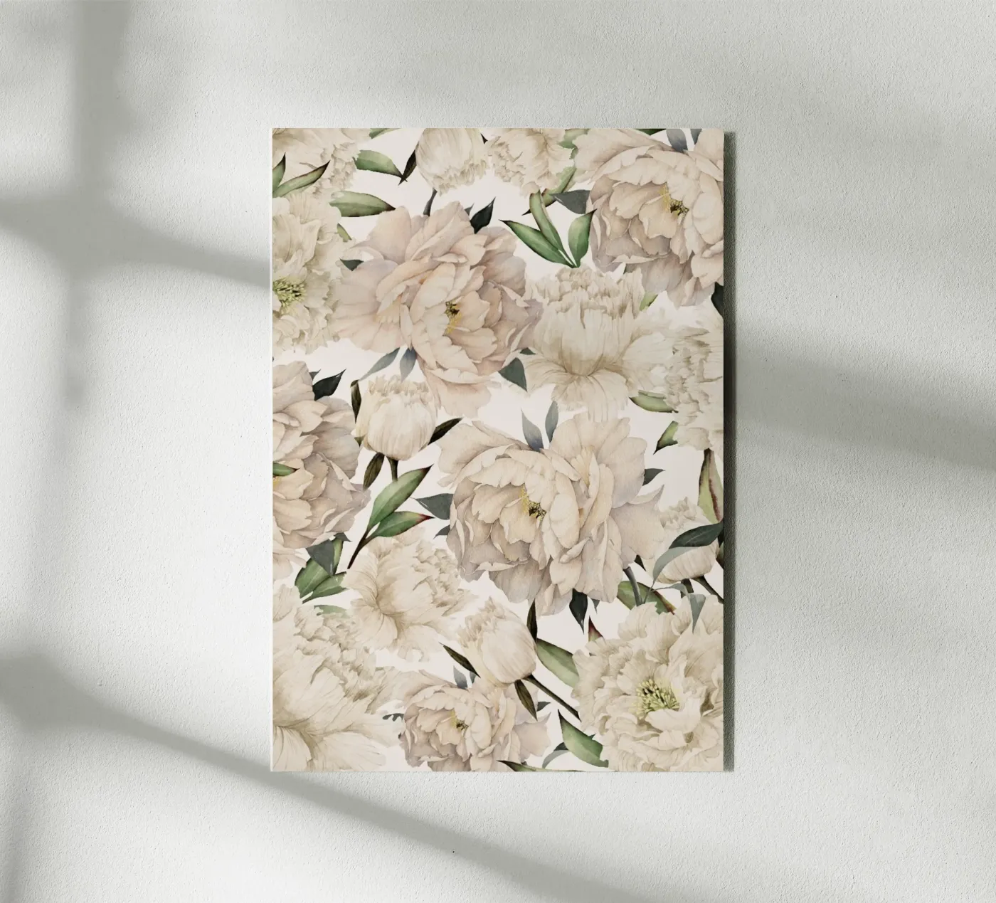 Peonies Pattern aluminium-dibond van Nadjaa