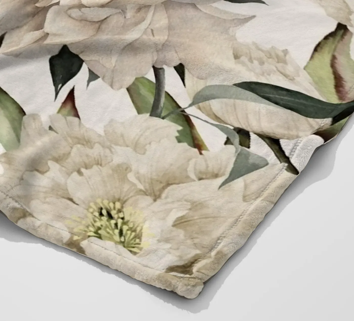 Peonies Pattern fleecedeken van Nadjaa