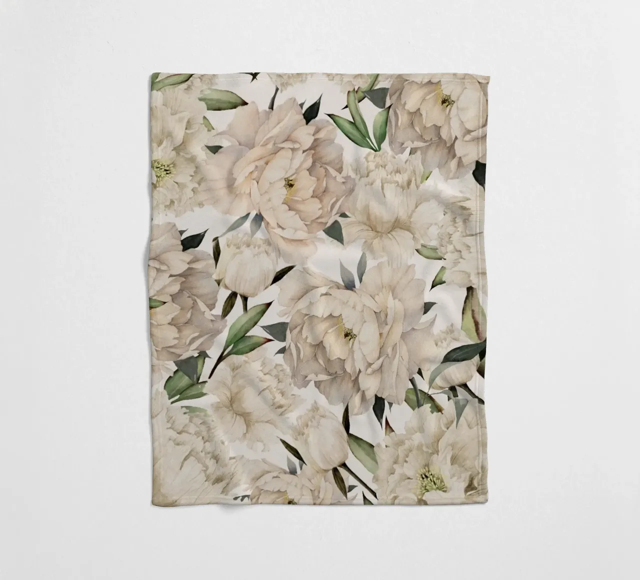 Peonies Pattern fleecedeken van Nadjaa