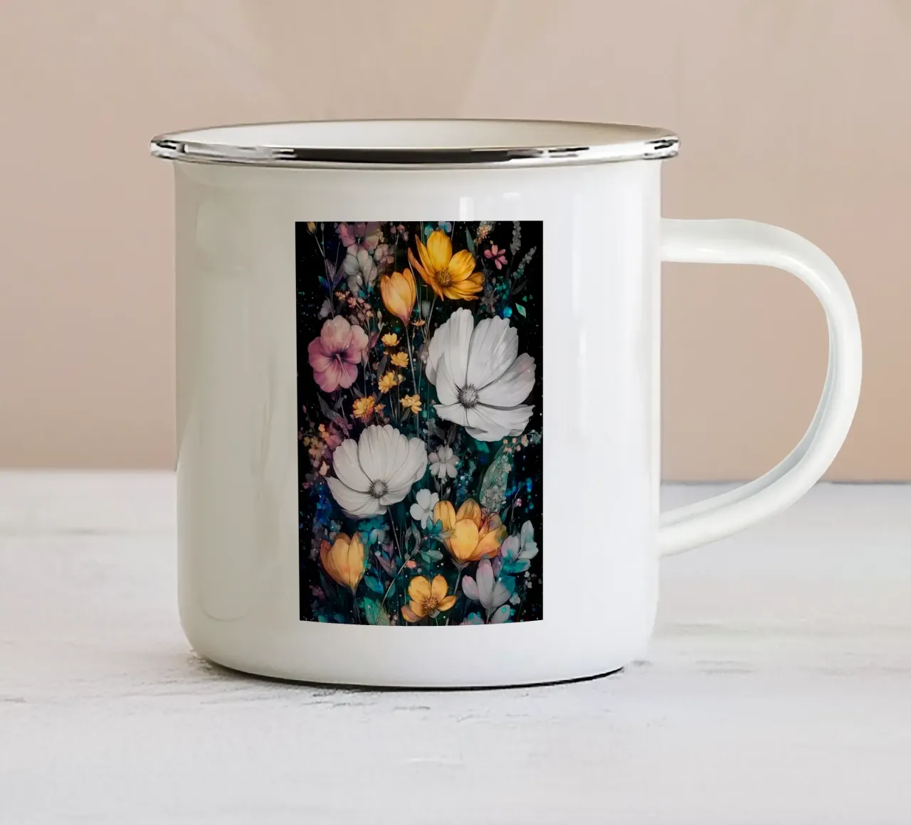 Beautiful Flower Garden C tazza in smalto da Mateo