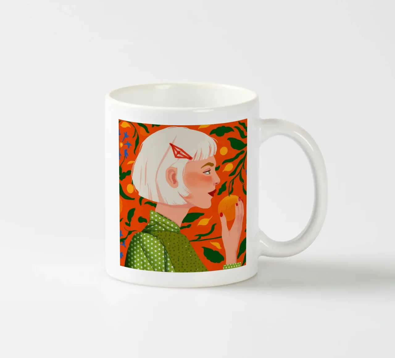 Citrus Dreamscape ceramic mug by Twilight Muse