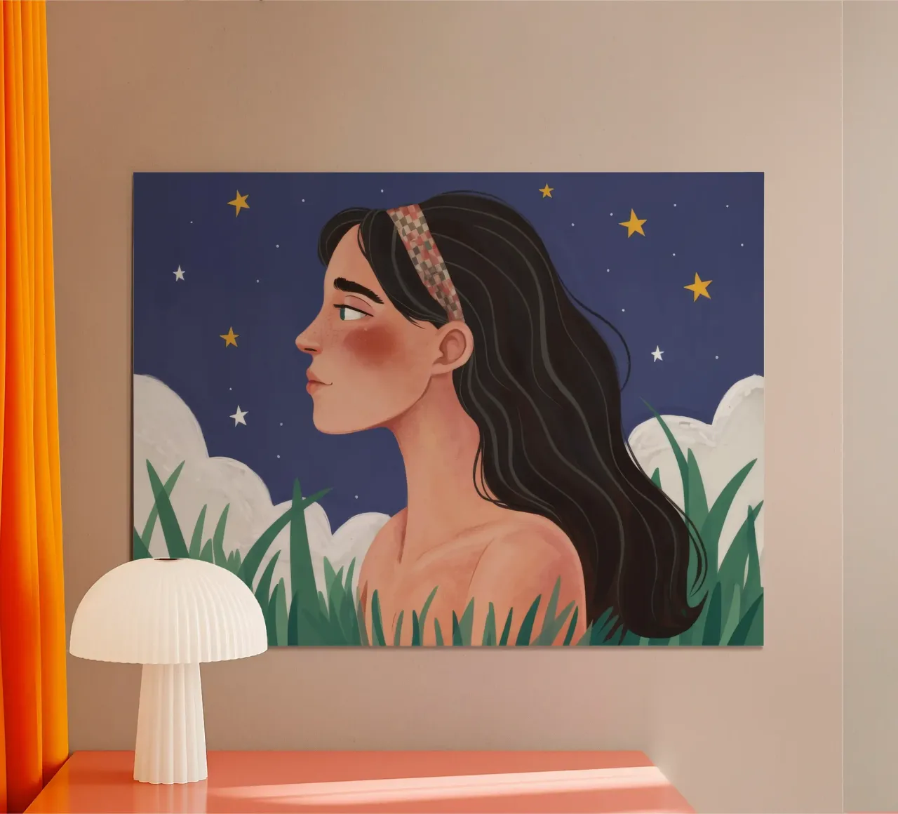 Sussurro notturno celeste poster con telaio in plastica da Twilight Muse