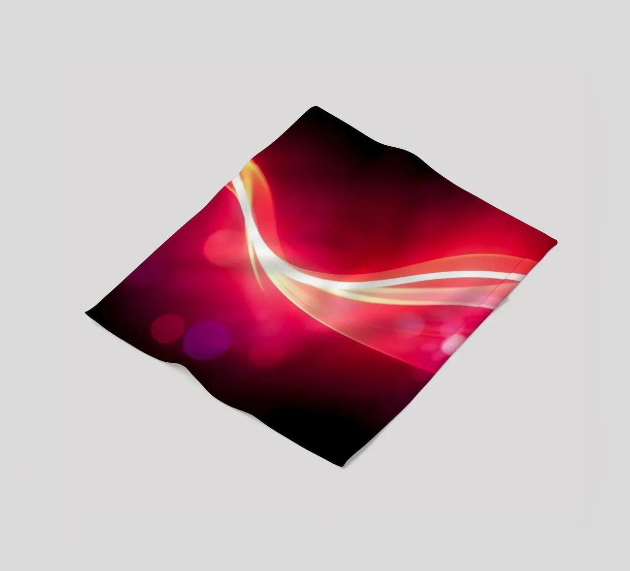 light waves dance in colorful patterns against a dark art fleece blanket by DesignDoodle