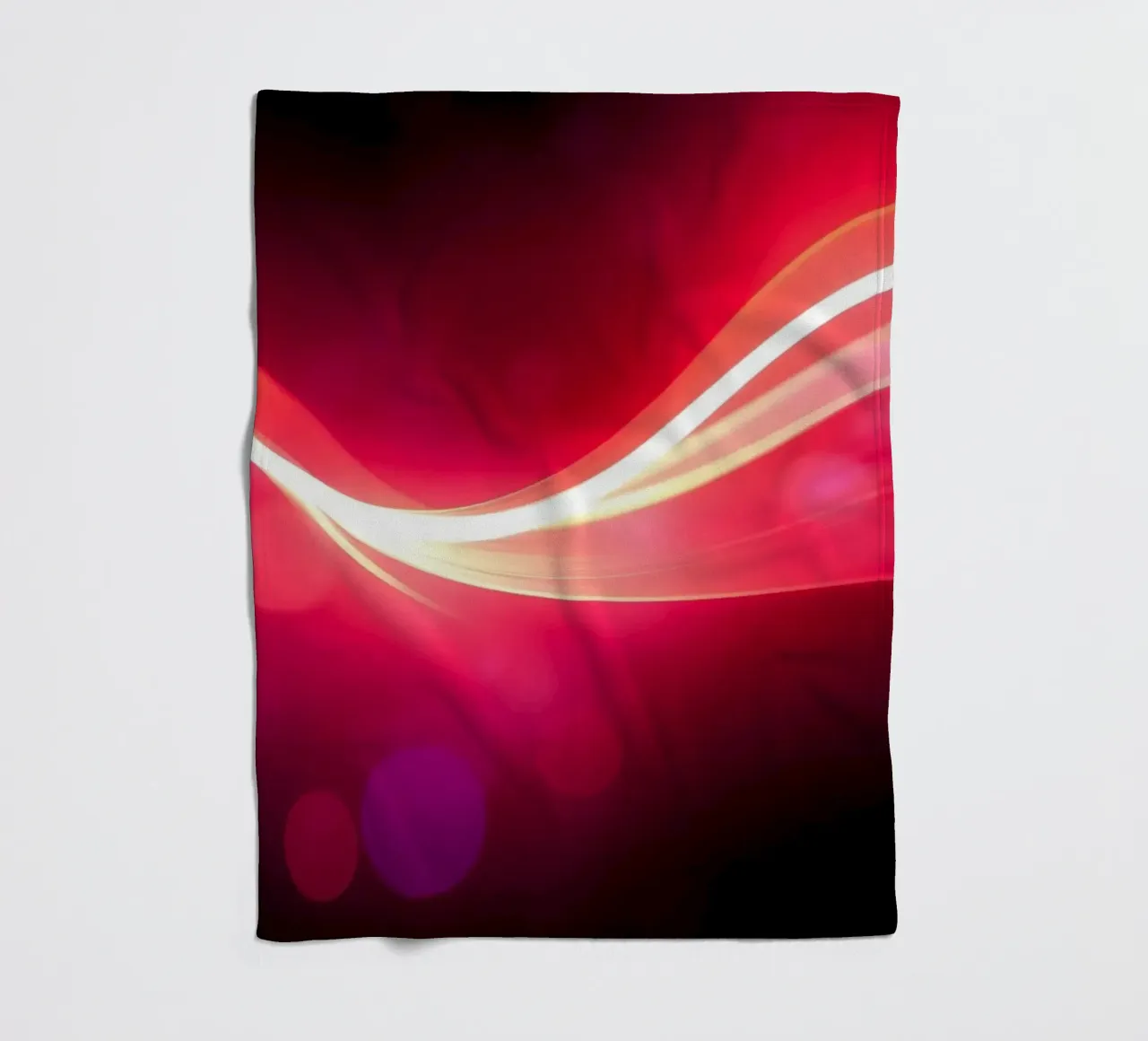 light waves dance in colorful patterns against a dark art fleece blanket by DesignDoodle