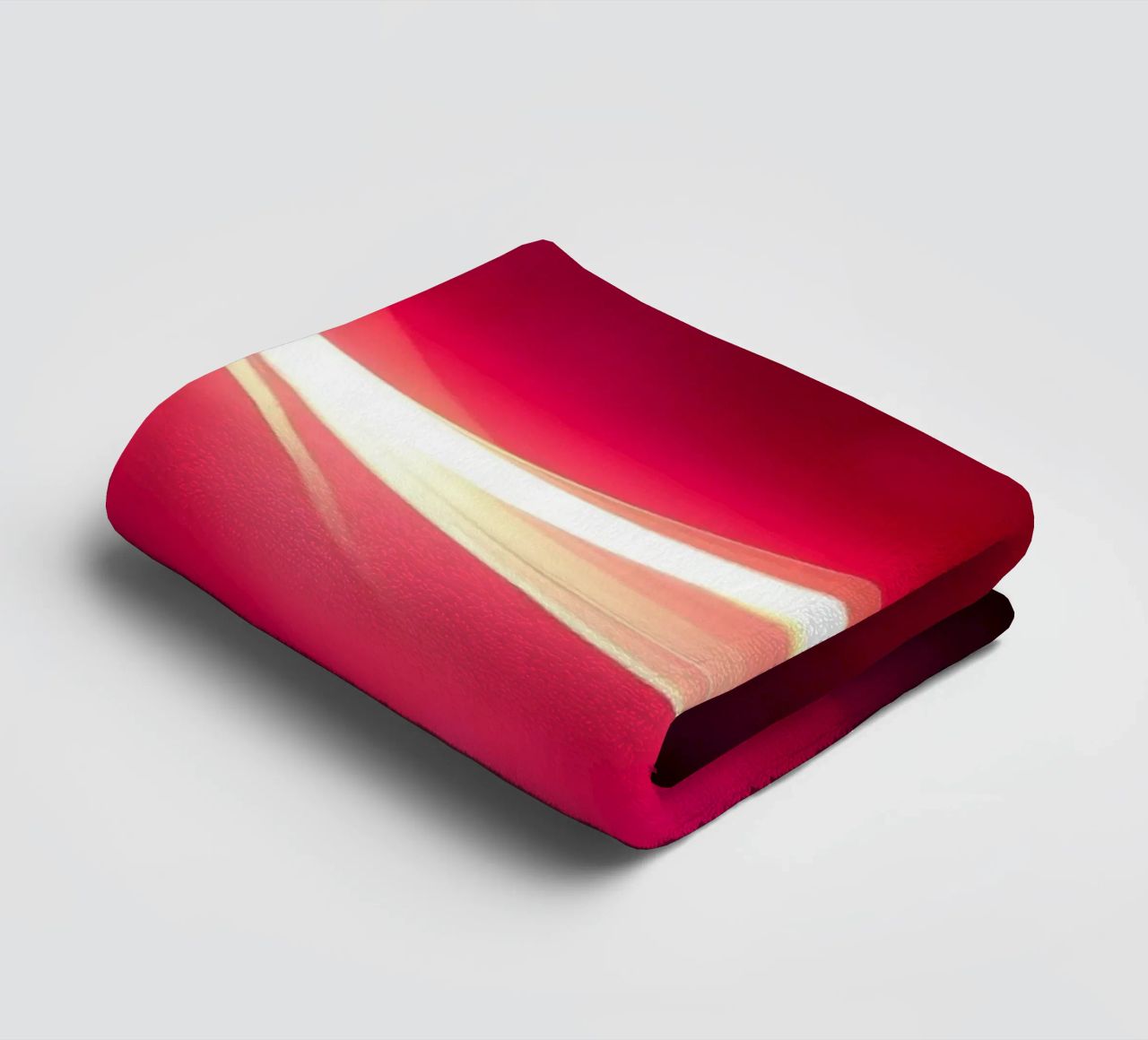 light waves dance in colorful patterns against a dark art towel by DesignDoodle