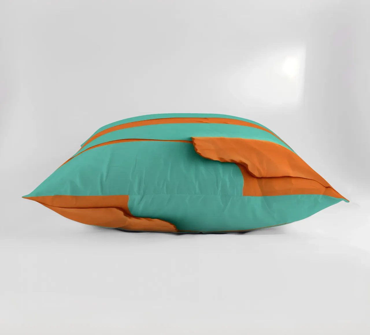 paper layers create an abstract landscape in vibrant orange decorative cushion by DesignDoodle