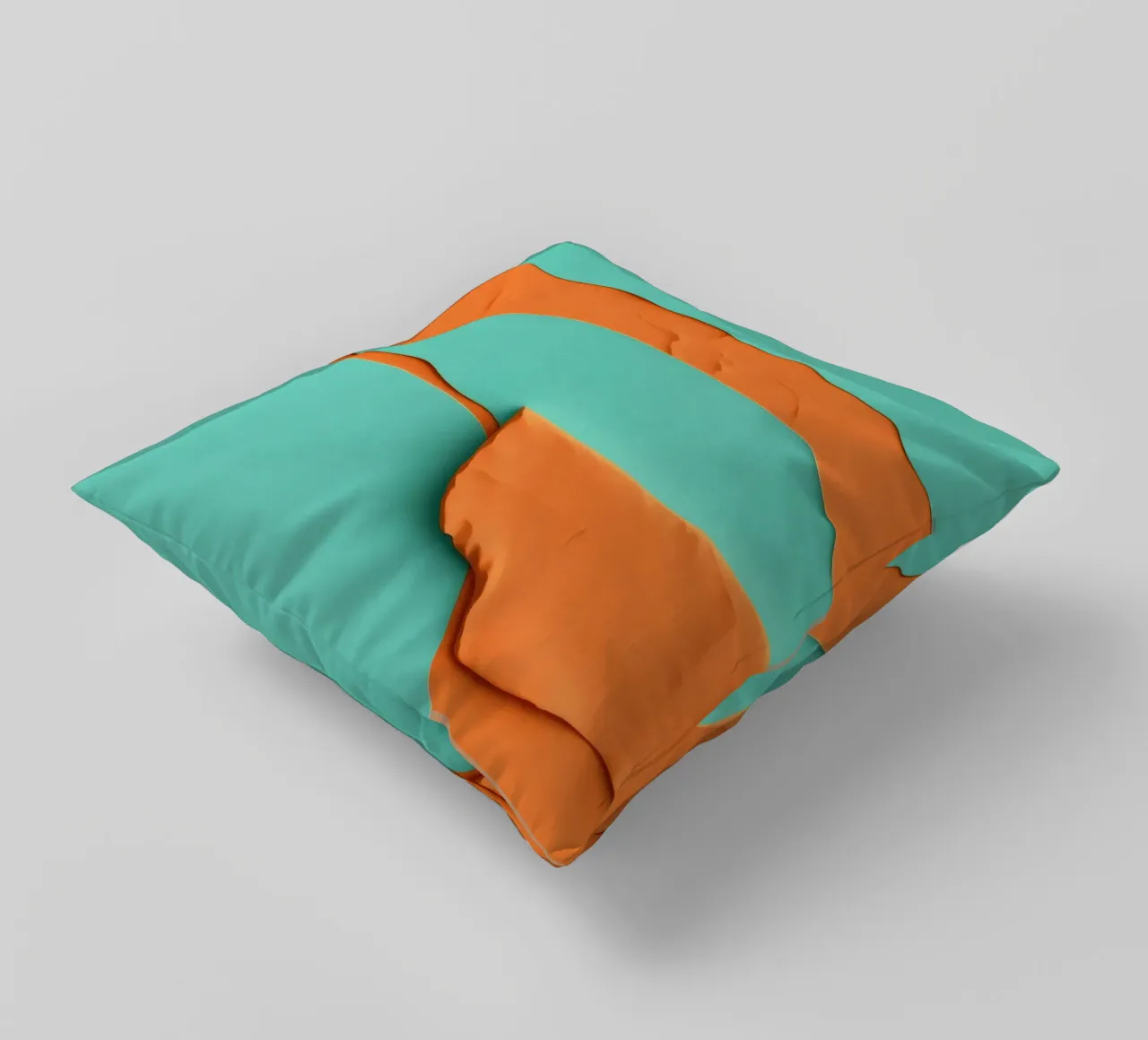 paper layers create an abstract landscape in vibrant orange decorative cushion by DesignDoodle
