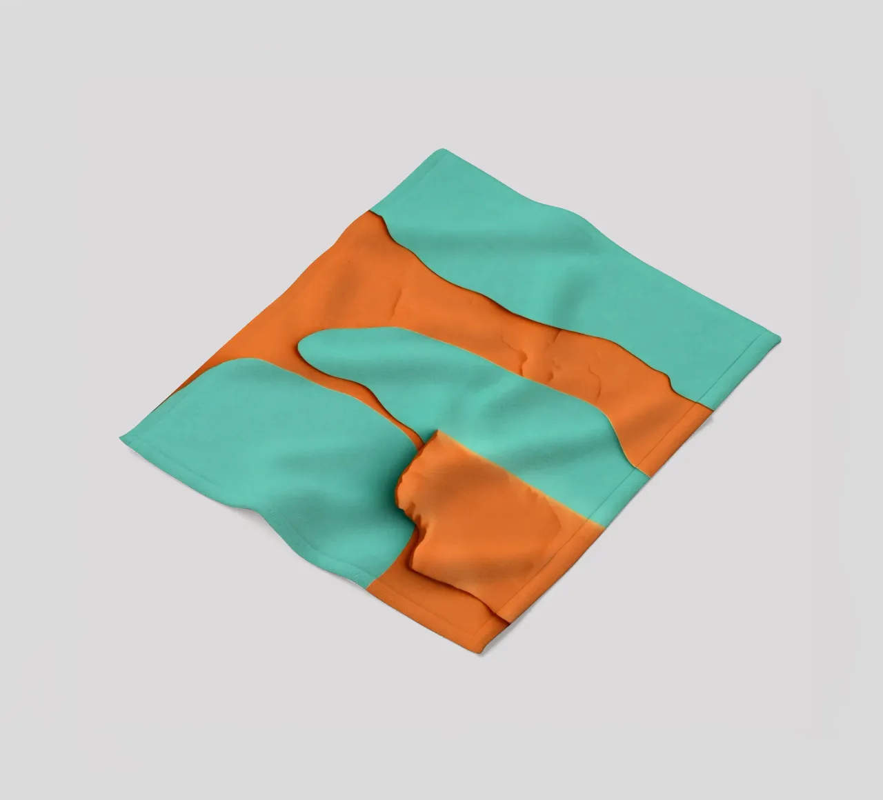 paper layers create an abstract landscape in vibrant orange fleece blanket by DesignDoodle