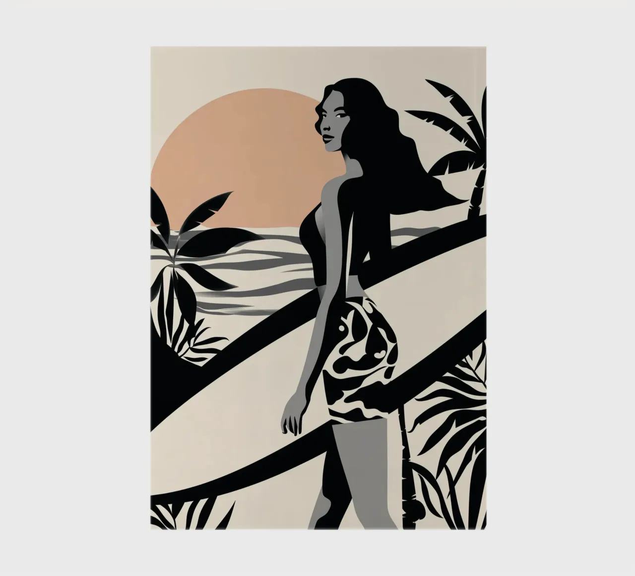 Fille de surfeur californienne | Design de surf carnet de notes de Autofocus